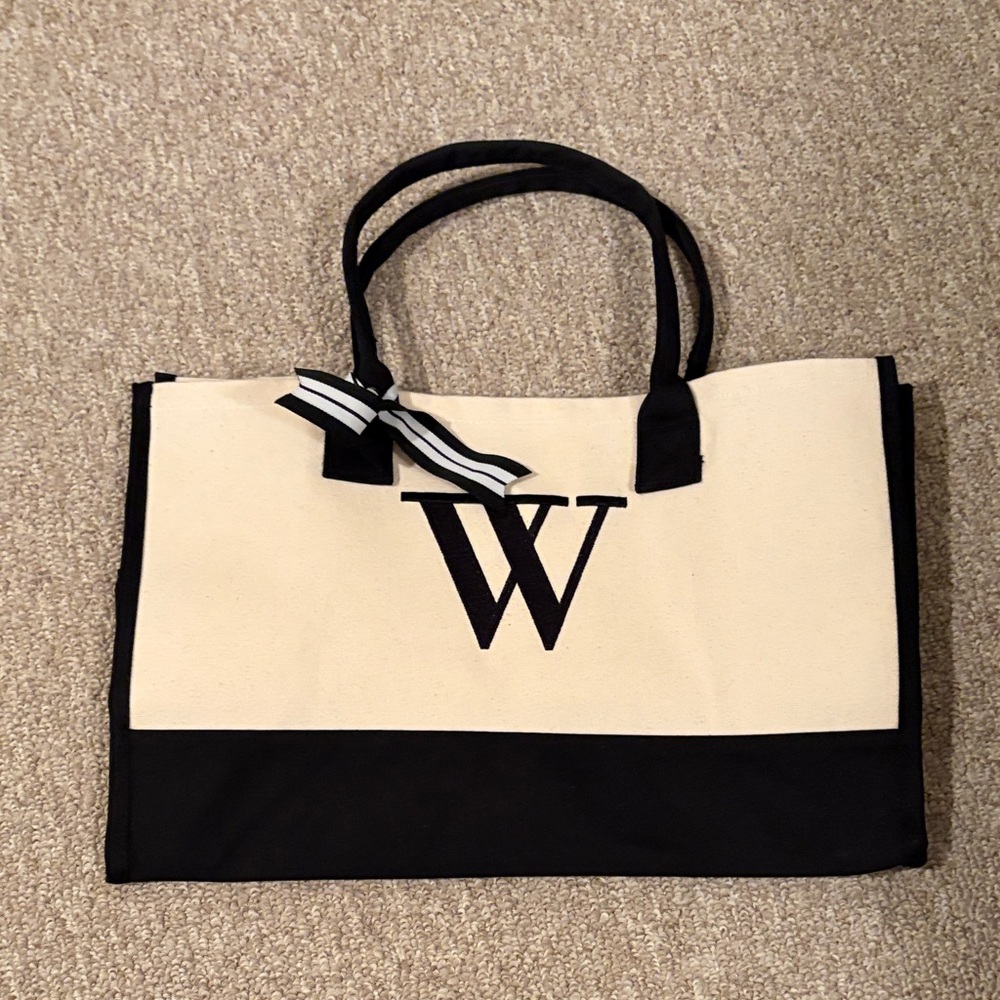 Black and Cream Tote Bag